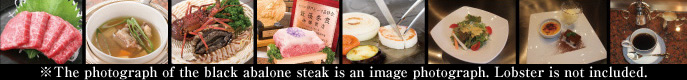 The Highest Award (Champion) Winning Kobe Beef Steak＆Natural Domestic Black Abalone Steak Course