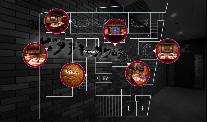 Floor map:Roppongi restaurant